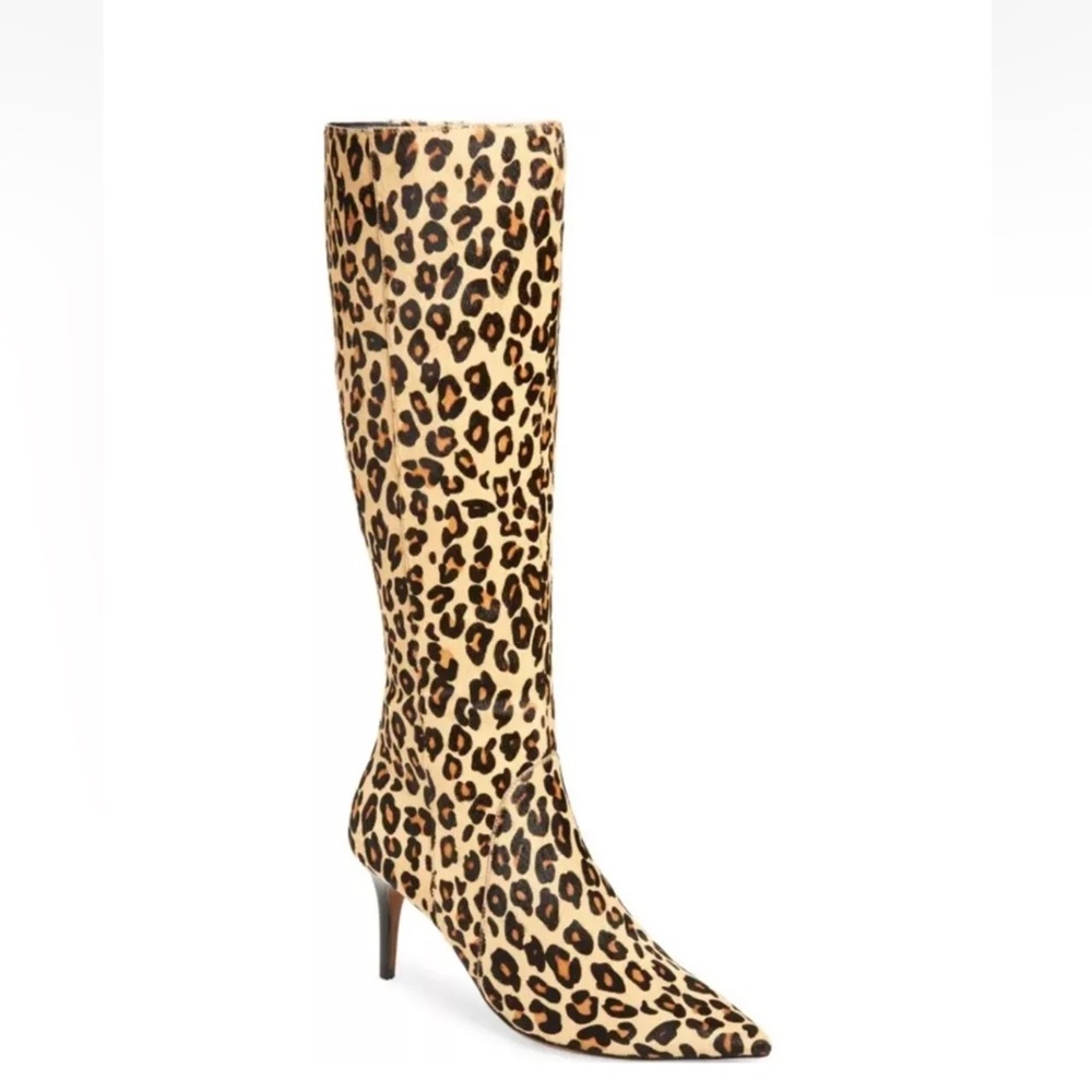 New Paolo Leopard Print Calf Hair Heeled Boot